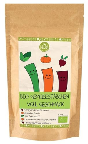 HELPA BIO Gemüse Pulver Päckchen - Für Breie - Haferbrei - Joghurt – Gesunder Snack – Rote Bete – Spinat – Kürbis – Gefriergetrocknetes Gemüse – Ökologisch – Ergänzung für Brei - Gemüsestäbchen