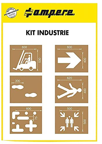 Ampere | Markierungs-Schablone | Metall | braun | One Size | Industrie, 6 Schablonen, Karton