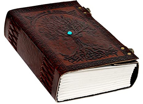 cuero C Grand journal arbre de vie en cuir 25,4 x 17,8 cm, carnet de croquis, planificateur, organiseur, livre vierge