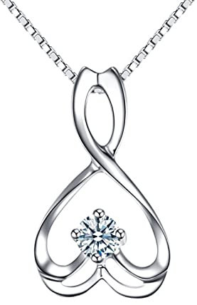 Mesnt Halskette Mädchen, Damen Halskette Herz, PT950 Platin Ketten mit Herz Schmuck Geschenke für Damen