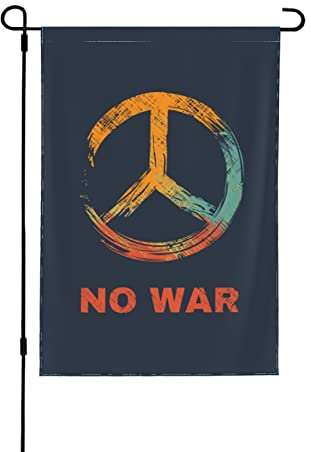 Bandiera da giardino a doppia faccia per esterni, stampa senza guerra, bandiere decorative da giardino per decorazioni domestiche, con doppie cuciture, 70 x 100 cm
