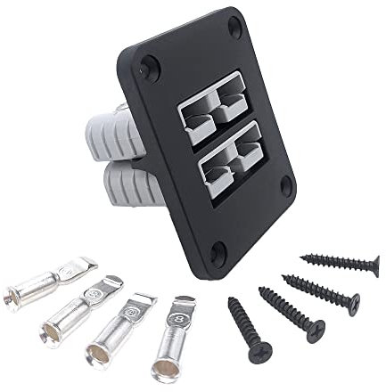 Offgridtec 90A Dual SB50 Anderson Flush-Mount-Rahmen, IP65 wasserbeständig, Hochwertiger Kunststoff, 12V-24V DC Anderson-Steckermontage für Wohnmobile, Boote, Solar- & Industrie-Stromsysteme, Schwarz