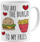 OM3® Burger to My Fries Tasse für Partner Liebe Love Valentinstag Jahrestag | Keramik Becher | 11oz 325ml | Beidseitig Bedruckt | Weiss