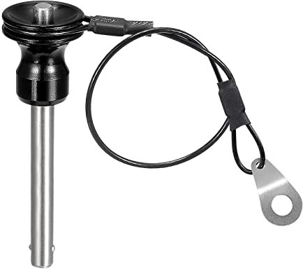 sourcing map Ball Locking Pins with Button Handle, 304 Stainless Steel Push-Button Quick Release Pin with 21cm Wire (6mm-36mm)