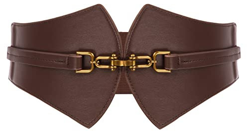 GRACE KARIN Damen Breite Ledergürtel Tied Waspie Gürtel Obi Gürtel zum Schnüren Dunkler Mittelalterlicher Outfit XL Braun