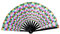 Wmool Foldable Handheld Rave Fan Chinease/Japanese Style Gradient Colorful Reflective Foldable Fan Gifts Dance Festival Party Fan