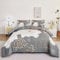 STYHO Floral Double Duvet Cover Set Dark Grey 3Pcs Large White Flower Bedding Set with Gold Leaves Soft Stylish Botanical Butterfly Theme Quilt Cover Bedding Sets(Dark Grey, Double)