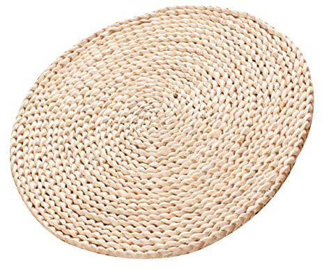 PRETYZOOM Futon-Kissen Sitzmatte Tatami-Matten Unterlage sitzkissen Stuhlkissen Yoga-Meditationsmatte gewebte Bodenmatte handweben Bettwäsche Japan Meditationskissen Teppich