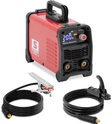 Stamos Germany VENUX 200MMA saldatrice per elettrodi Smart Select System TIG Liftarc 200 A 60% Duty Cycle Hot Start Arc Force AntiStick VRD Saldatrice a mano MMA