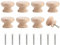 Benaewa 8 Pcs Wooden Door Knobs with Screws, 35mm*25mm Drawer Knob Handles, Natural Unlacquered Pull for Cupboard Cabinet