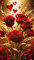 ARTGOTO Diamond Painting Eckige Steine Groß XXL Bilder Erwachsene,40x70cm Blumen Rosen B,5D Diamant Painting Set Viereckige Quadratische Steine mit Zubehör Für Wohnzimmer Dekoration