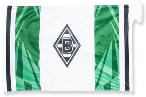 Borussia Mönchengladbach Hiss-Fahne Home 24/25 | Offizieller Fanartikel Fohlenshop | Gladbach Vereinsfahne Maße 100 x 150 cm Flagge | Fussball Vereinsfahne