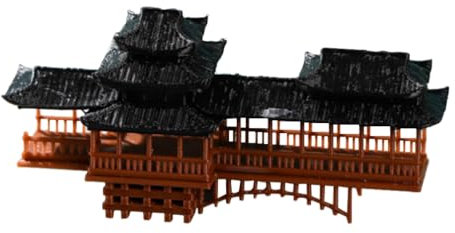 Alipis Miniatur-Pagode Statue Terrarium Brücke 3D Chinesisch Japanisch Asiatisch Gartendekoration Mikrogarten-Brücke Feengarten-Brücke Für Zen-Garten Bonsai-