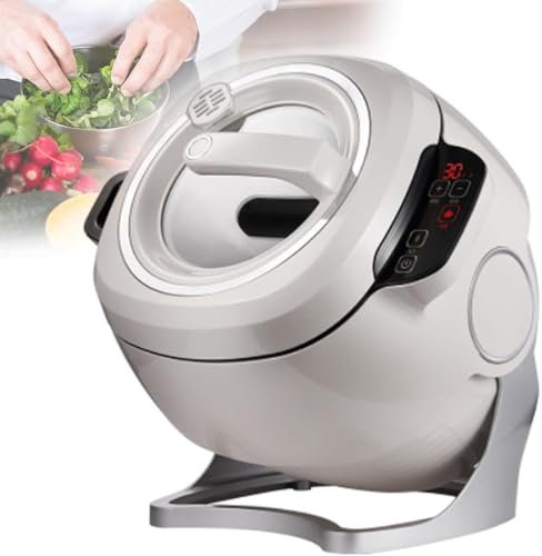 Machine de Cuisson Automatique 2000 W, 6 L Machine à Riz Frit Au Wok à Cuisson Automatique, Rotation Automatique à 360 °, pour Faire Sauter, Mijoter, Cuisiner
