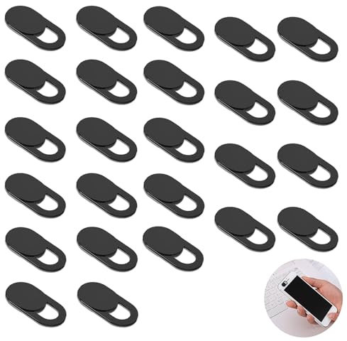 25 Pack Laptop Camera Cover Slider, Webcam Cover Slider for Privacy, Phone Camera Cover, Laptop Webcam Cover, For Laptop, Desktop, Pc, Tablet, Smartphone and More (Black)