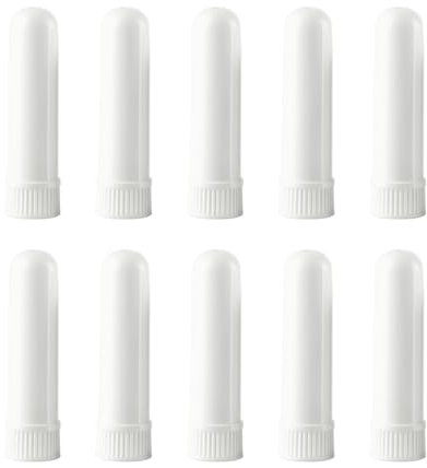 SGERUFZ 10 Pièces Inhalateur Nasal, Bâtonnet à Mèche, Bonne Hygroscopie, Inhalateur Rechargeable, Bâtonnets pour Huiles Essentielles