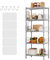 KZOBYD Küchenregal mit Seitenrahmen, Lagerregal mit Höhenverstellbar Regalböden, Metallregal, Badregal Regal Schmal Standregale für Pantry Schrank Küche bis 200 kg belastbar (Silber, 54 * 29 * 150cm)