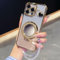 Ymyhyuxi Four Corner Anti Fall Soft Cases for iPhone 14 Plus Case Glitter Bling Cover Phone Covers Mirror Bracket with Lanyard (Gold)