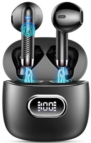 Auriculares Bluetooth, Auriculares Bluetooth 5.4 con 4 Mic, Auriculares In-ear Inalámbricos con Bajos Potentes, Carga USB-C, Auriculares Inalámbricos con Cancelación de Ruido, Pantalla LED de 42H