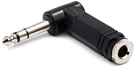 Hosa GPP-273, 90° Winkeladapter für große Mono-Klinkenstecker, angewinkelt, 6,35 mm TRS auf 6,35 mm TRS