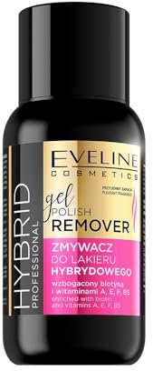 Eveline Cosmetics Eveline Hybrid Professional Gel Polish Entferner - Sicheres Entfernen von Hybrid-Nagellack mit Vitaminen A, E, F & Biotin - 150ml