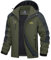 Lightweight Jackets Mens Waterproof Mountian Jacket Hiking Climbing Jackets for Men Tactical Hooded Jackets Mountain Hunting Jackets with Detachable Cap , Dark Green, XL