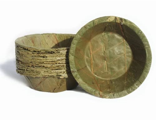 TAPARI Small Disposable Bowls - 20 Pack Small Leaf Bowls - 15cm Diameter - Sturdy & Eco-Friendly Sal Leaf Bowls - 100% Compostable & Biodegradable Bowls for Parties - Bowls for Hot & Cold Food - 300ml