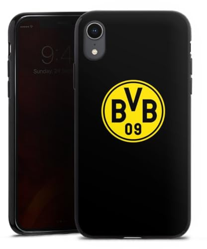 Silikon Hülle kompatibel mit Apple iPhone Xr Case schwarz Handyhülle Borussia Dortmund Logo BVB