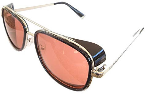 Inception Pro Infinite - Iron Man Sonnenbrille - Steampunk - Tony Stark - Mann - Unisex - Retro - Silberrahmen - rote Linse - Weihnachts - und Geburtstagsgeschenkidee