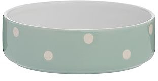 Mason Cash Polka Dot Sage Green Stoneware Pet Bowl, 13 cm