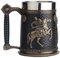 Veronese Design 14 cm 0,5 l Kreuzritter und Saladin Tempelsiegel, Bierkrug mit Edelstahlbecher, Skulptur, Tasse