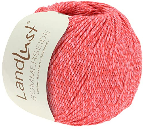LANA GROSSA Landlust Sommerseide | Feines & leichtes Baumwoll-Seidengarn | Handstrickgarn aus 50% Seide & 50% Baumwolle | 50g Wolle zum Stricken & Häkeln | 170m Garn FB 20