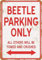 Pagaixi Wanddekoration Käfer Parking Only, Vintage-Look, Metallschild, 20,3 x 30,5 cm, Weinkeller, Bauernhof, Blechschilder