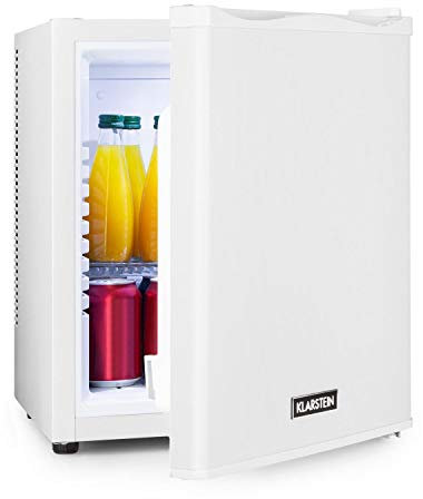 KLARSTEIN Nevera Pequeña para Habitación, Mini Nevera Comida, Bebidas, Cerveza, Cosméticos, Frigirificos Pequeños con Iluminación Interior, Neveras Pequeñas 30L Estante Regulable, Silenciosa