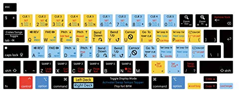 MMDW Serato Scratch LIVE Shortcut Hotkeys Silicone Keyboard Cover Skin for MacBook Pro 16 inch A2141 2019 for MacBook Pro 13.3 inch A2338 M1/A2251/A2289 2020 with Touch Bar & Touch ID EU Version
