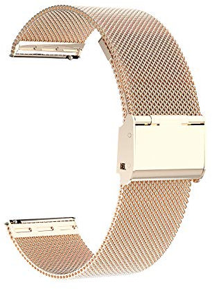Jonurphy Uhrenarmbänder, 16 mm 18 mm 20 mm 22 mm Ersatz-Edelstahl-Metallgitterband, Schnellverschluss-Uhrenarmband-Metallschraube, intelligente Uhrenarmbänder für Männer Frauen. (22mm, rose gold)