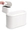 YANGLIN Mini Countertop Wastebasket Office Desktop Paper Bin Mini Portable Table Waste Bin Trash Can Desk Bin with Lid Table Desktop Dustbin for Bathroom Worktop Kitchen Makeup Holder White