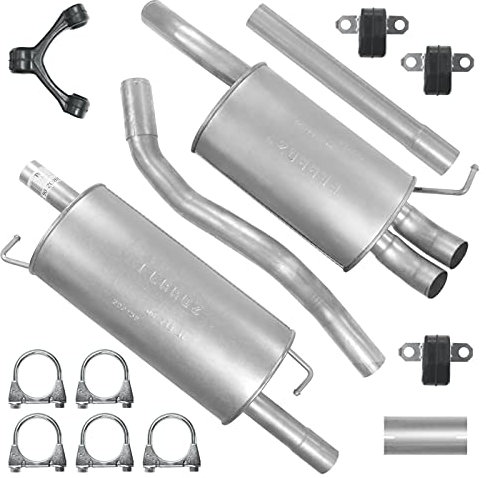 Schalldämpferset Abgasrohr Auspuff Endtopf Mitteltopf+ Montagesatz für VW Transporter T5 V 5 LWB 1.9 TDI