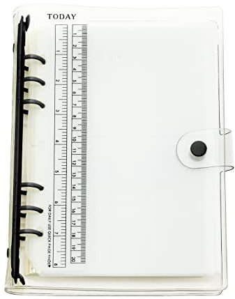 A6/A5 6 Löcher, bunter PVC-Einband, runder Ringordner mit Schnappverschluss, Loseblattordner, persönlicher Organizer (Black Ink, A5 combo)
