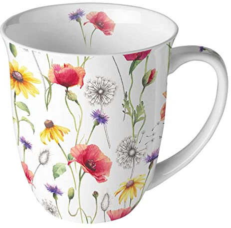 Ambiente Mug en porcelaine anglaise Motif prairie de coquelicots