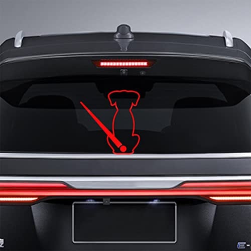 Dreothy Cartoon Dog Moving Tail Wiper Stickers,Car Rear Windshield Wiper Decals Animal Dog Vinyl Car Stickers and Decals Car Styling Window Wiper Decals Tags for Rear Vehicle Wipers (Reflective Red)