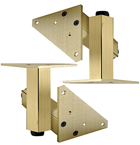 4 Stück Möbelfuss einstellbar badezimmerschrank Möbelfüße Metall Möbelbeine Quadrat Verstellbare Tisch beine Aluminiumlegierung Sofa Füße Bettbeine Dreieck-Montageplatte (200mm,Bronze)