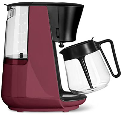 Tchibo Filterkaffeemaschine „Let’s Brew“, für bis zu 10 Tassen Filterkaffee, 1,25L Aroma-Glaskaraffe, Edelstahl-Warmhalteplatte, Tropf-Stopp, Abschaltautomatik, berry