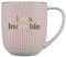 DRAEGER PARIS 1886 - Taza de Cerámica 320ml - Diseño Geométrico Azul Rosa - Eres Increíble en Oro - Ideal para Desayuno - Apta para Lavavajillas - Decorativo y Elegante