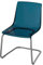 IKEA Tobias Stuhl, blau/verchromt