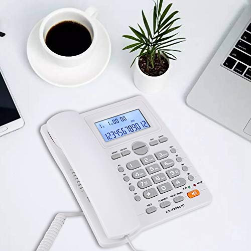 Corded Telephone with LCD Display and Speakerphone with Answering Machine Big Button Landline Telephone with Speaker, Basic Calculater, Caller ID for Seniors Home Hotel Office