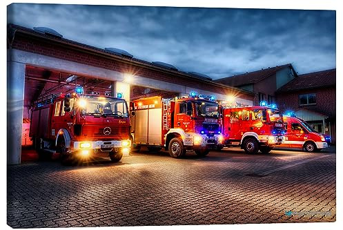 Posterlounge Feuerwehrfahrzeuge Leinwandbild | 30 x 20 cm von Markus Will Wandbilder Wanddeko