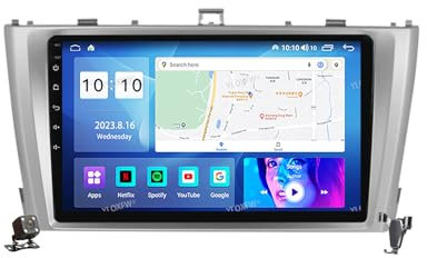 YLOXFW Android 12.0 Autoradio Stereo Navi mit 4G 5G WiFi DSP SWC Carplay für Avensis T27 2008-2015 Sat GPS Navigation 9 Zoll Touchscreen Multimedia Video Player FM BT Receiver,Silber,M6 Pro Plus3