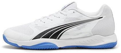 PUMA Unisex Eliminate Turbo Indoor Court Shoe, White-Bluemazing, 46 EU