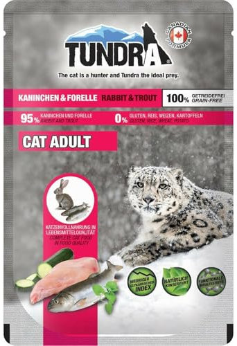 Tundra Katzenfutter Kaninchen & Forelle, Nassfutter, Pouchbeutel 16 x 85 g
